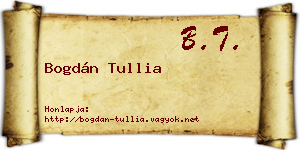 Bogdán Tullia névjegykártya